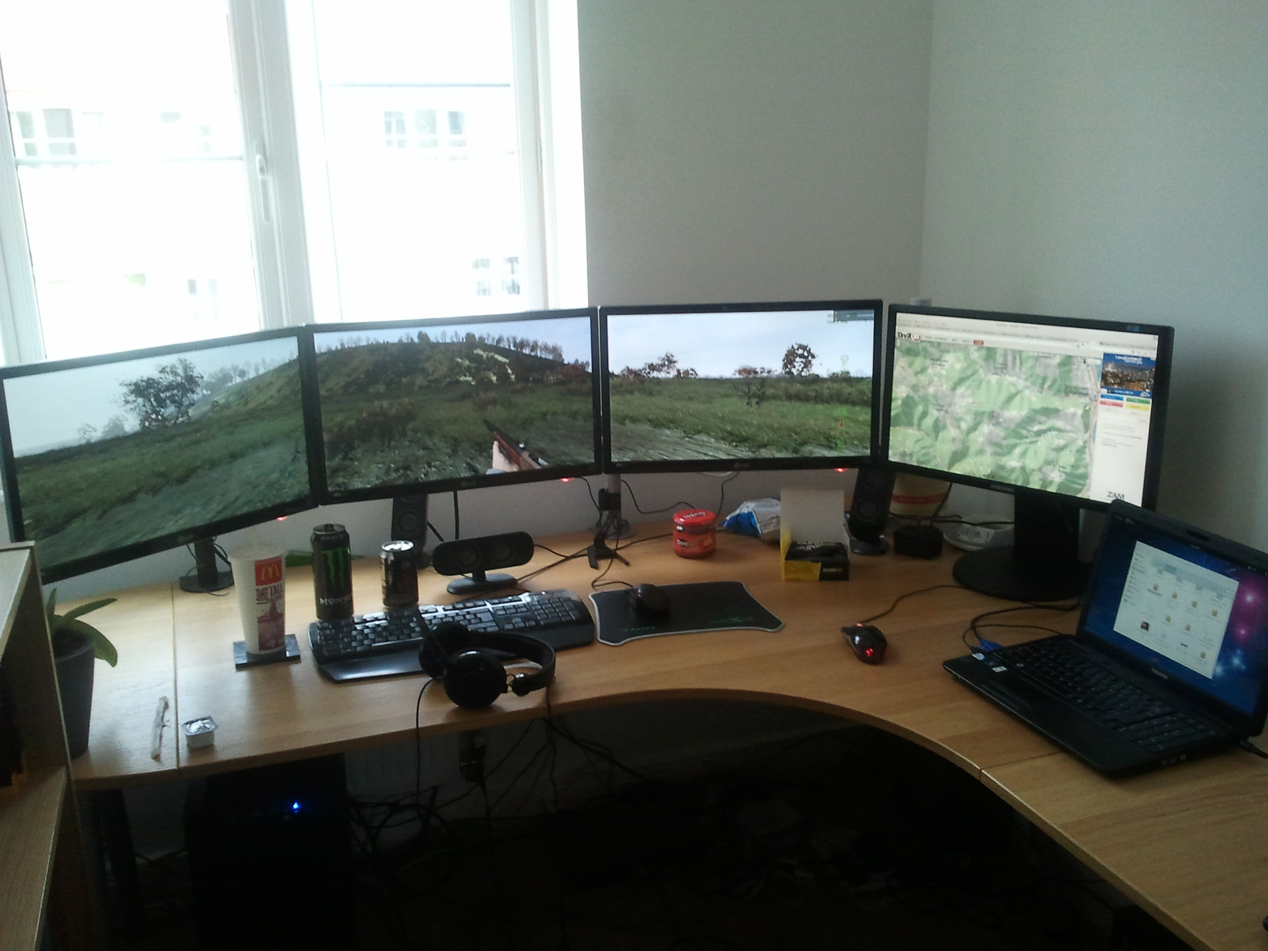 Triple Monitors - Computer Setup.